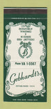 Matchbook Cover - Gebhardt's Restaurant Glendale LI NY 30 Stk SAMPLE