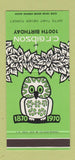 Matchbook Cover - CR Gibson 100th 1970 Owl Norwalk CT 30 Stk SAMPLE