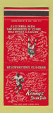 Matchbook Cover - Kenny's Steak Pub New York City Football RED 30 Stk SAMPLE