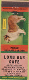 Matchbook Cover - Long Bar Cafe Mexican Food Collie