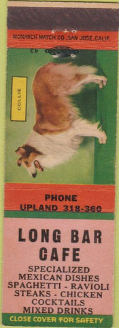 Matchbook Cover - Long Bar Cafe Mexican Food Collie