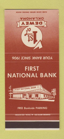 Matchbook Cover - First National Bank Dewery OK 30 Stk SAMPLE