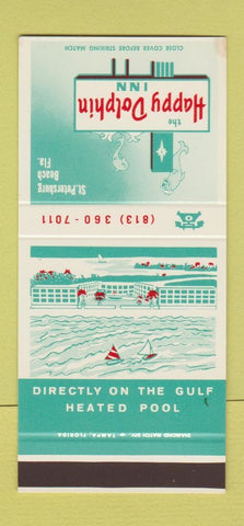 Matchbook Cover - Happy Dolphin St Petersburg FL 30 Stk SAMPLE