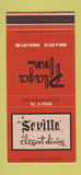 Matchbook Cover - Seville Restaurant Plaza Inn Kansas City MO 30 Stk SAMPLE