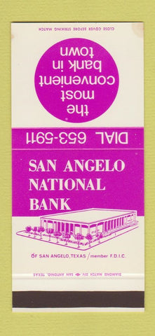 Matchbook Cover - San Angelo National Bank TX 30 Stk SAMPLE