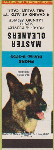 Matchbook Cover - Master Cleaners Mill Valley CA German shephard