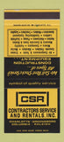 Matchbook Cover Contractors Service Rentals Greensboro Columbia NC 30 Stk SAMPLE