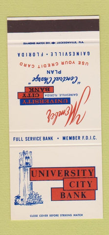 Matchbook Cover - University City Bank Gainesville FL 30 Stk SAMPLE