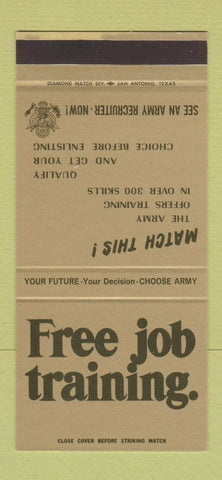 Matchbook Cover - US Army Recruiting  30 Stk SAMPLE