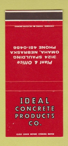 Matchbook Cover - Ideal Concrete Products Omaha NE 30 Stk SAMPLE