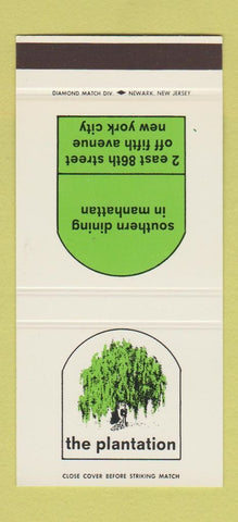 Matchbook Cover - Plantation New York City 30 Stk SAMPLE