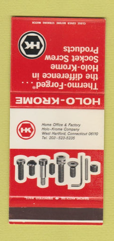 Matchbook Cover - Holo Krome West Hartford CT screws WEAR 30 Stk SAMPLE