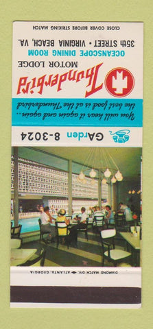 Matchbook Cover - Thunderbird Motor Lodge Virginia Beach VA 30 Stk SAMPLE