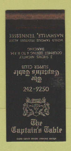 Matchbook Cover - Captain's Table Nashville TN WORN 30 Stk SAMPLE