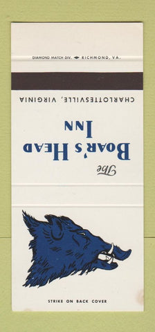 Matchbook Cover - Boar's Head Inn Charlottesville VA 30 Stk SAMPLE