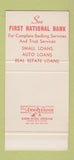 Matchbook Cover - First National Bank Murphysboro IL 30 Stk SAMPLE