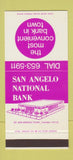 Matchbook Cover - San Angelo National Bank TX WEAR 30 Stk SAMPLE