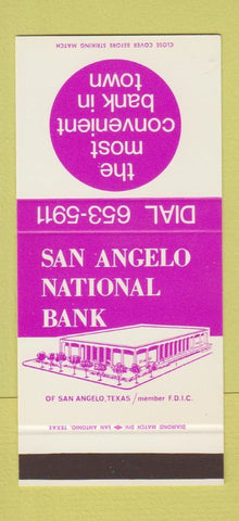 Matchbook Cover - San Angelo National Bank TX WEAR 30 Stk SAMPLE