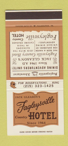 Matchbook Cover - Fagleysville Hotel Limerick PA WEAR 30 Stk SAMPLE