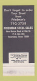 Matchbook Cover - Friedman Steel Sales Texarkana TX pipe 30 Stk SAMPLE
