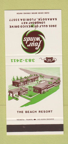 Matchbook Cover - Four Winds Sarasota FL resort 30 Stk SAMPLE