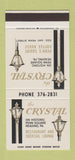 Matchbook Cover - Crystal Restaurant Reading PA 30 Stk SAMPLE