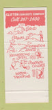 Matchbook Cover - Clifton Certified Concrete Cleveland OH truck 30 Stk SAMPLE