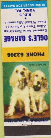 Matchbook Cover - Ogle's Garage York PA