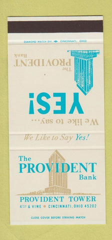 Matchbook Cover - Provident Bank Cincinnati OH  30 Stk SAMPLE