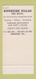 Matchbook Cover - Homosassa Springs FL Riverside Motel 30 Stk SAMPLE