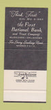 Matchbook Cover - First Bank Muskogee OK 30 Stk SAMPLE