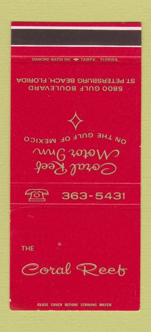 Matchbook Cover - Coral Reef Motor Inn St Petersburg Beach FL 30 Stk SAMPLE
