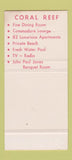 Matchbook Cover - Coral Reef Motor Inn St Petersburg Beach FL 30 Stk SAMPLE