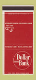 Matchbook Cover - Dollar Savings Bank Pittsburgh? 30 Stk SAMPLE