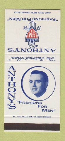 Matchbook Cover - Anthony's Men's Clothes Beaver Falls PA 30 Stk SAMPLE
