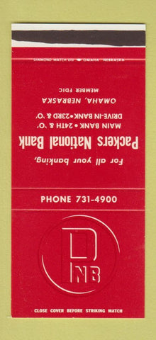 Matchbook Cover - Packers National Bank Omaha NE WEAR 30 Stk SAMPLE