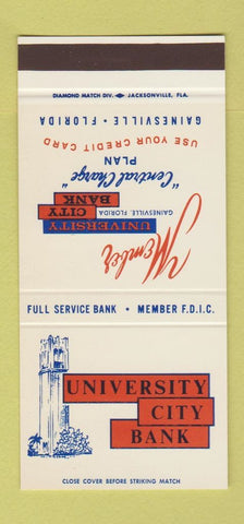 Matchbook Cover - University City Bank Gainesville FL 30 Stk SAMPLE