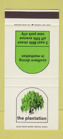 Matchbook Cover - The Plantation New York City 30 Stk SAMPLE