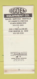 Matchbook Cover - Ogden Rentals Yale Fork Lift Atlanta GA WEAR 30 Stk SAMPLE