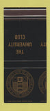 Matchbook Cover - University Club Erie PA MISCUT ERROR 30 Stk SAMPLE