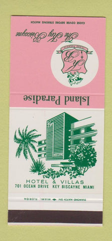 Matchbook Cover - The Key Biscayne Hotel Miami FL 30 Stk SAMPLE
