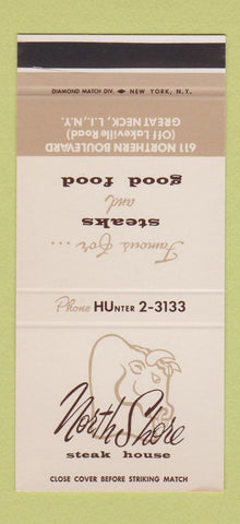 Matchbook Cover - North Shore Steak Great Neck LI NY 30 Stk SAMPLE
