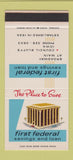 Matchbook Cover First Federal Savings Loan Council Bluffs IA WEAR 30 Stk SAMPLE