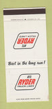 Matchbook Cover - Ryder Truck Rentals 30 Stk SAMPLE