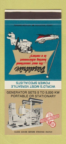 Matchbook Cover - Stewart and Stevenson Generators 30 Stk SAMPLE