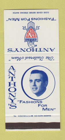 Matchbook Cover - Anthony's Men's Clothes Beaver Falls PA 30 Stk SAMPLE