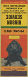 Matchbook Cover - Vinson Service oil gas Montpelier OH WEAR
