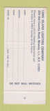 Matchbook Cover - Long Island Lighting Mineola LI NY 30 Stk SAMPLE