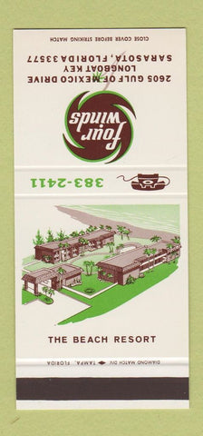 Matchbook Cover - Four Winds Beach Resort Sarasota FL 30 Stk SAMPLE