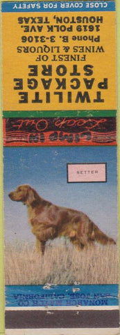 Matchbook Cover - Twilite Package Store liquor Houston TX Setter